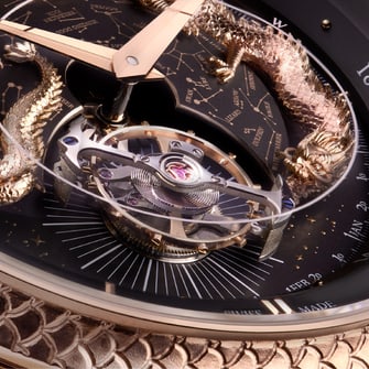 Jaeger-LeCoultre -Close-up asset on the cosmotourbillon of the Master Hybris Artistica Calibre 945 - Q52624A3