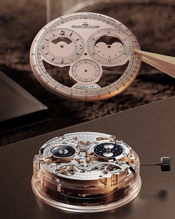 Часы из розового золотаJaeger-LeCoultre Duometre Chronograph Moon Q622252J, Мастерство и калибр