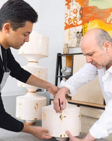 Jaeger-LeCoultre - Two men working on an Art creation for the Homo Faber Fellowship