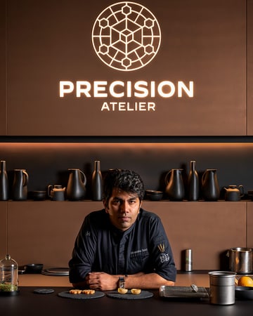 Jaeger-LeCoultre - Precision Pioneer Exhibition booth in Dubai with chef Himanshu Saini