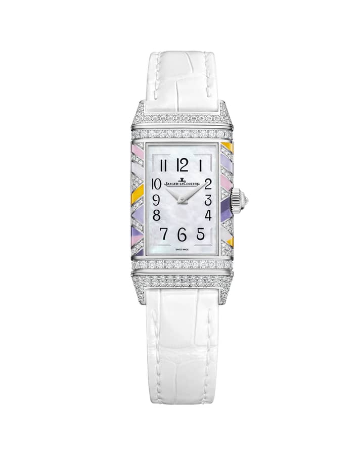 Black Transferred Floral Numerals, White, Mother-of-pearl