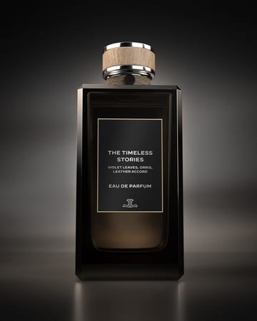 Picture of a the fragrance bottle of the Timeless Stories perfume from the french perfumer and Jaeger-LeCoultre Made of Makers, Nicolas Bonneville