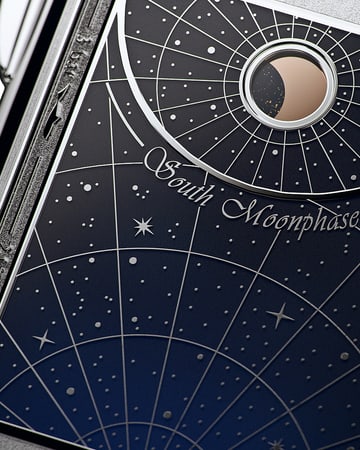 Dial of a celestial complication watch