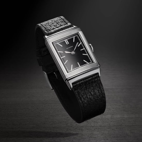 Levitation asset of an heritage Jaeger-LeCoultre Reverso 1931 Watch on a black background