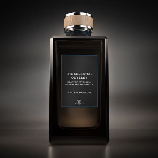 Photo du flacon de la fragrance L’Odyssée Céleste du parfumeur français et membre du programme Made of Makers de Jaeger-LeCoultre, Nicolas Bonneville