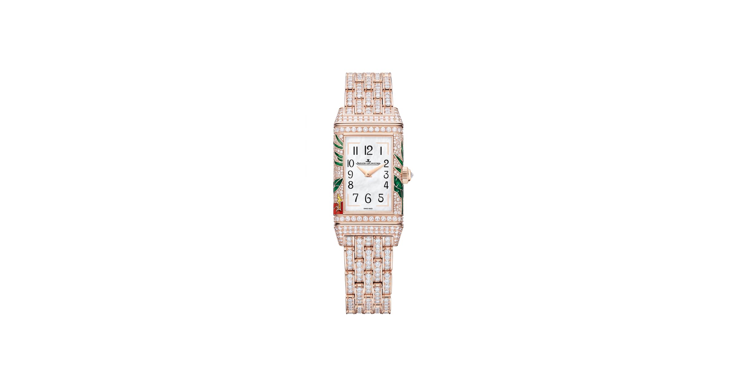 Pink Gold Full Set Reverso One 'Hibiscus Rosa' Woman Watch