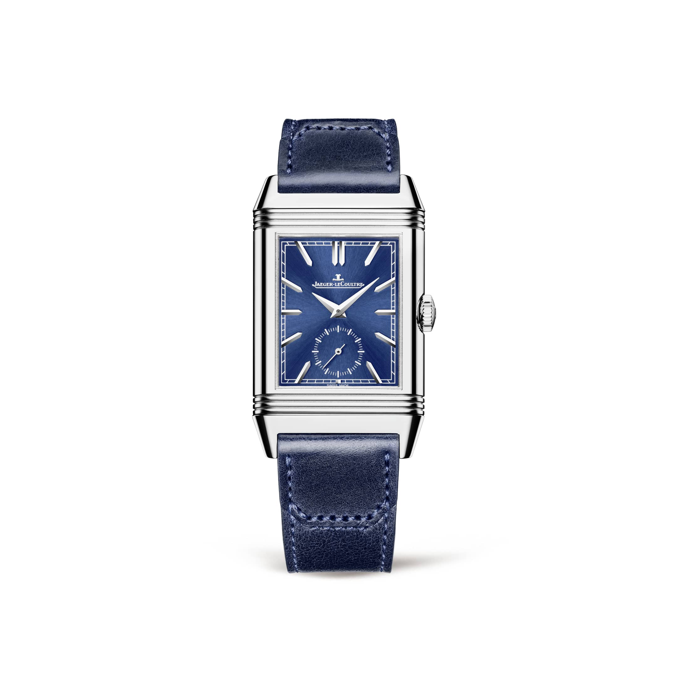Jaeger-LeCoultre Reverso Classic Large Silver Dial Brown Leather Strap ...