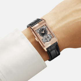 Pink Gold Men Watch Manual winding Reverso Tribute Duoface