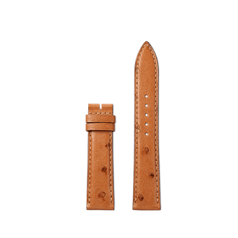 Cognac Brown Ostrich Leather Watch Strap