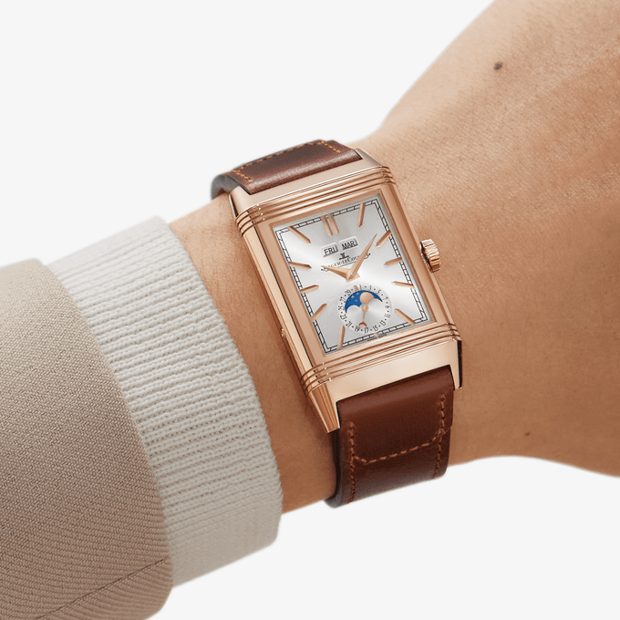 Pink Gold Men Watch Manual Winding Reverso Tribute Small Seconds