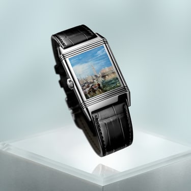 White Gold Reverso Tribute Enamel Turner Man Watch Q39334W3