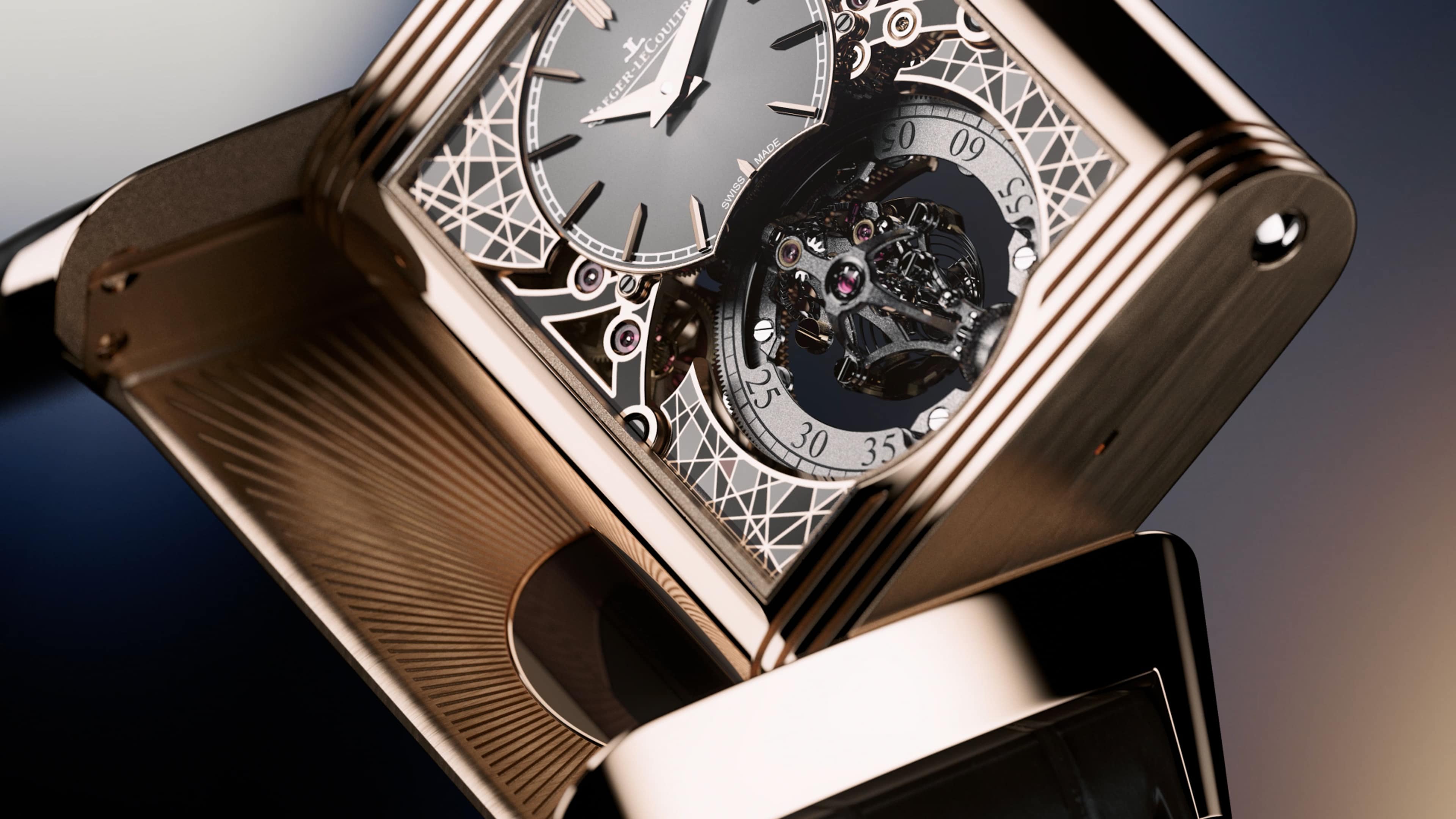 ピンクゴールド製レベルソ・ハイブリス・アーティスティカ キャリバー