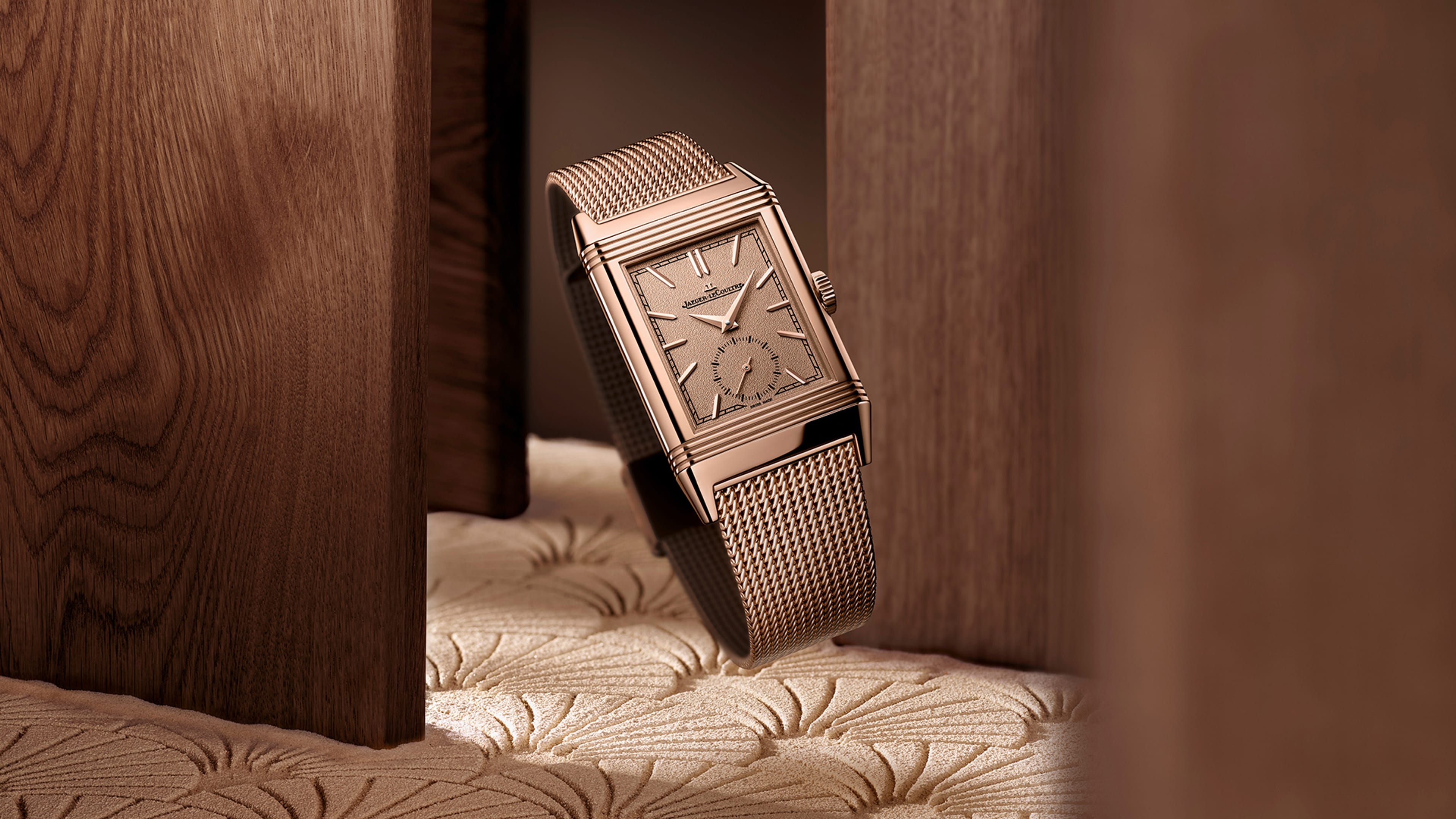 Rose Gold Reverso Tribute Monoface Small Seconds Or Deco Man