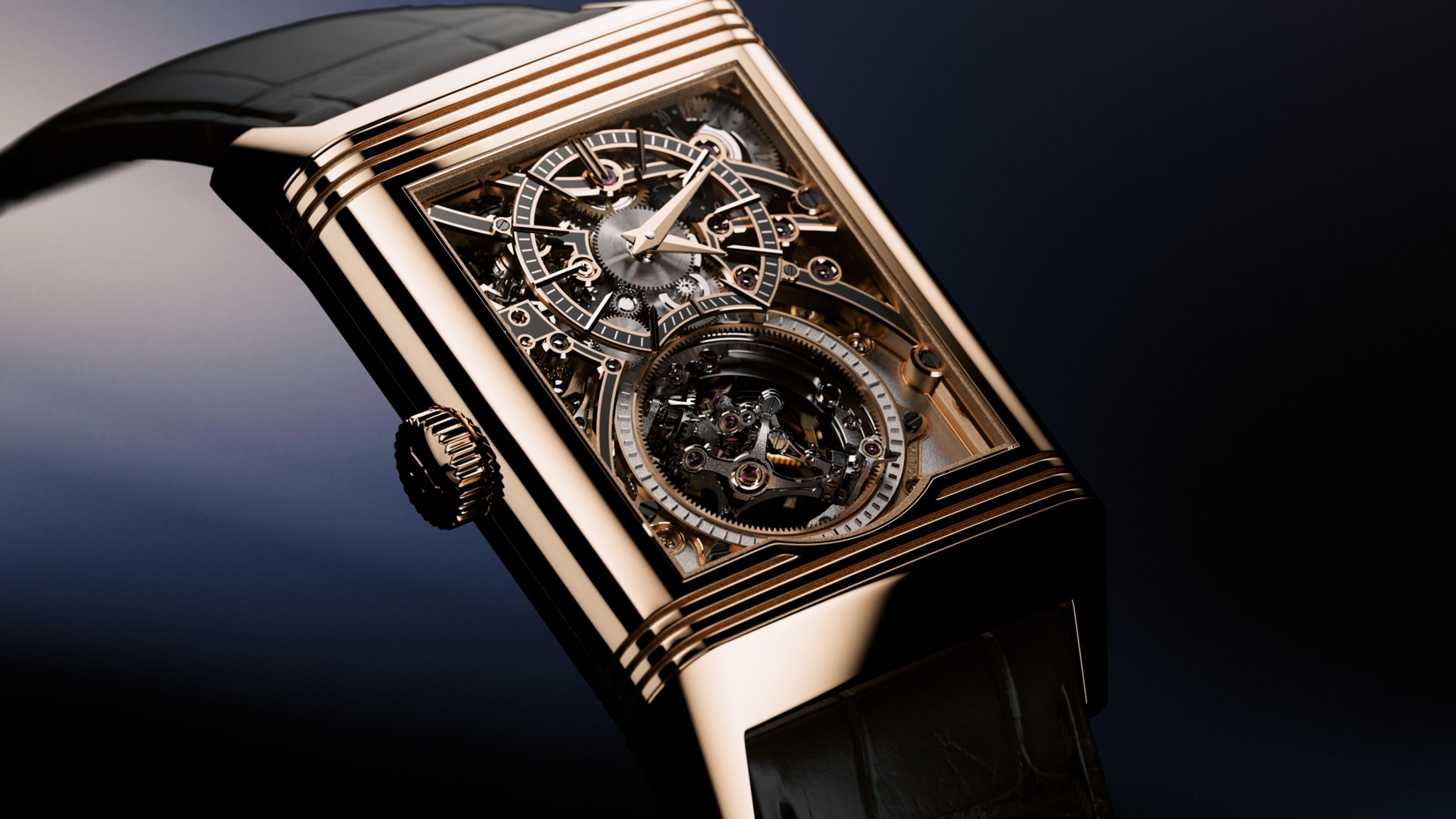 ピンクゴールド製レベルソ・ハイブリス・アーティスティカ キャリバー